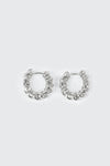 14K White Gold Plated Hoop Earrings