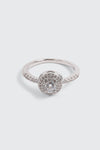 14K White Gold Plated Cushion Solitaire Ring