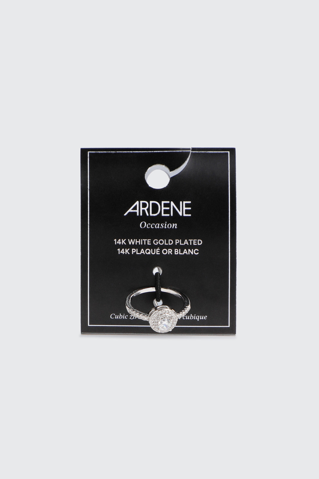 14K White Gold Plated Cushion Solitaire Ring