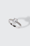 14K White Gold Plated Oval Ring
