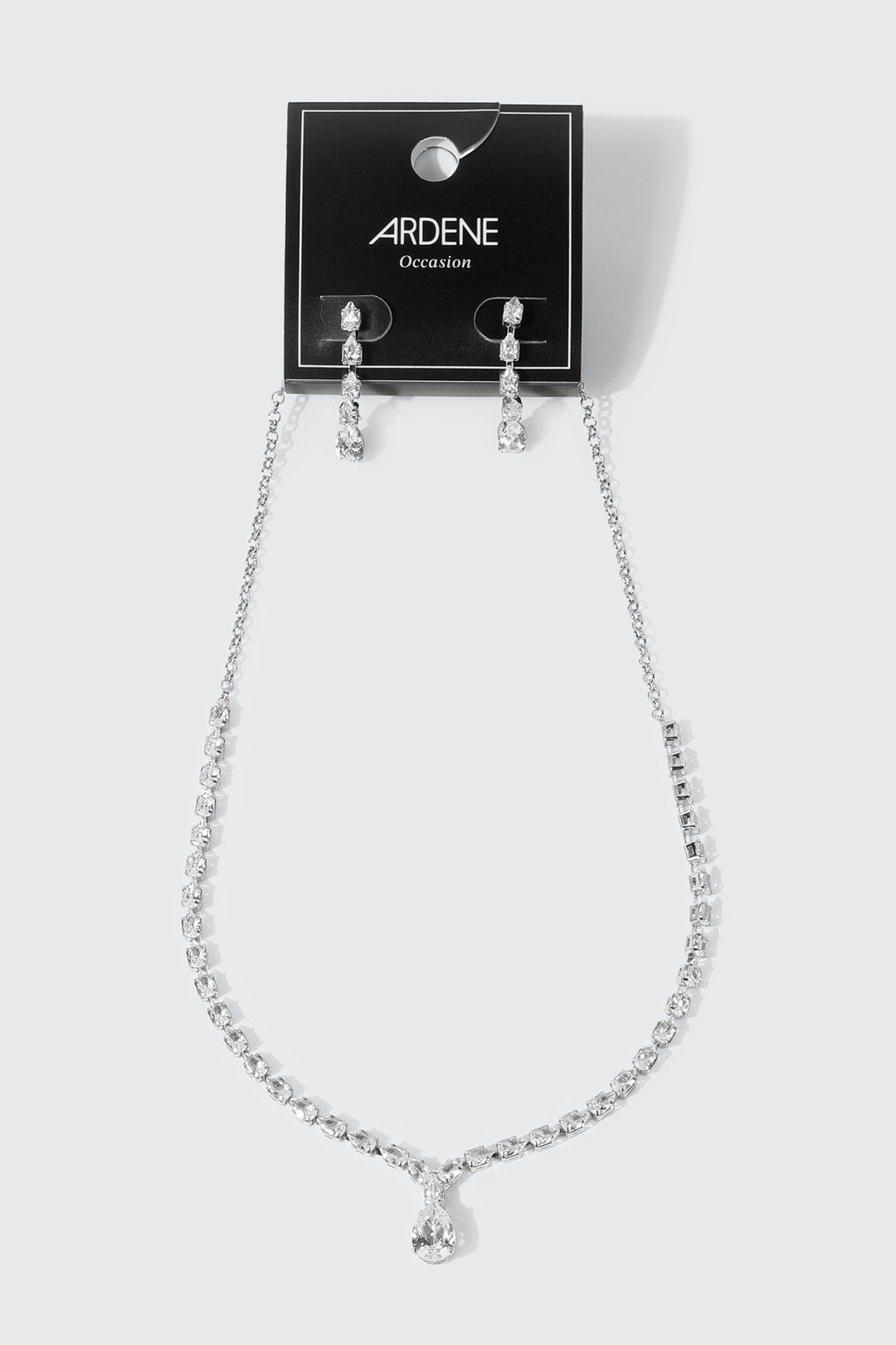 Rhinestone Necklace and Earrings Set