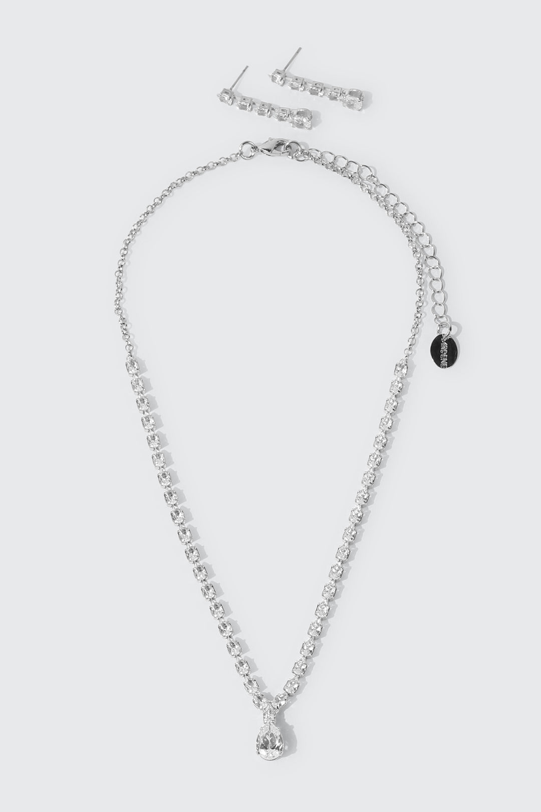Rhinestone Necklace and Earrings Set