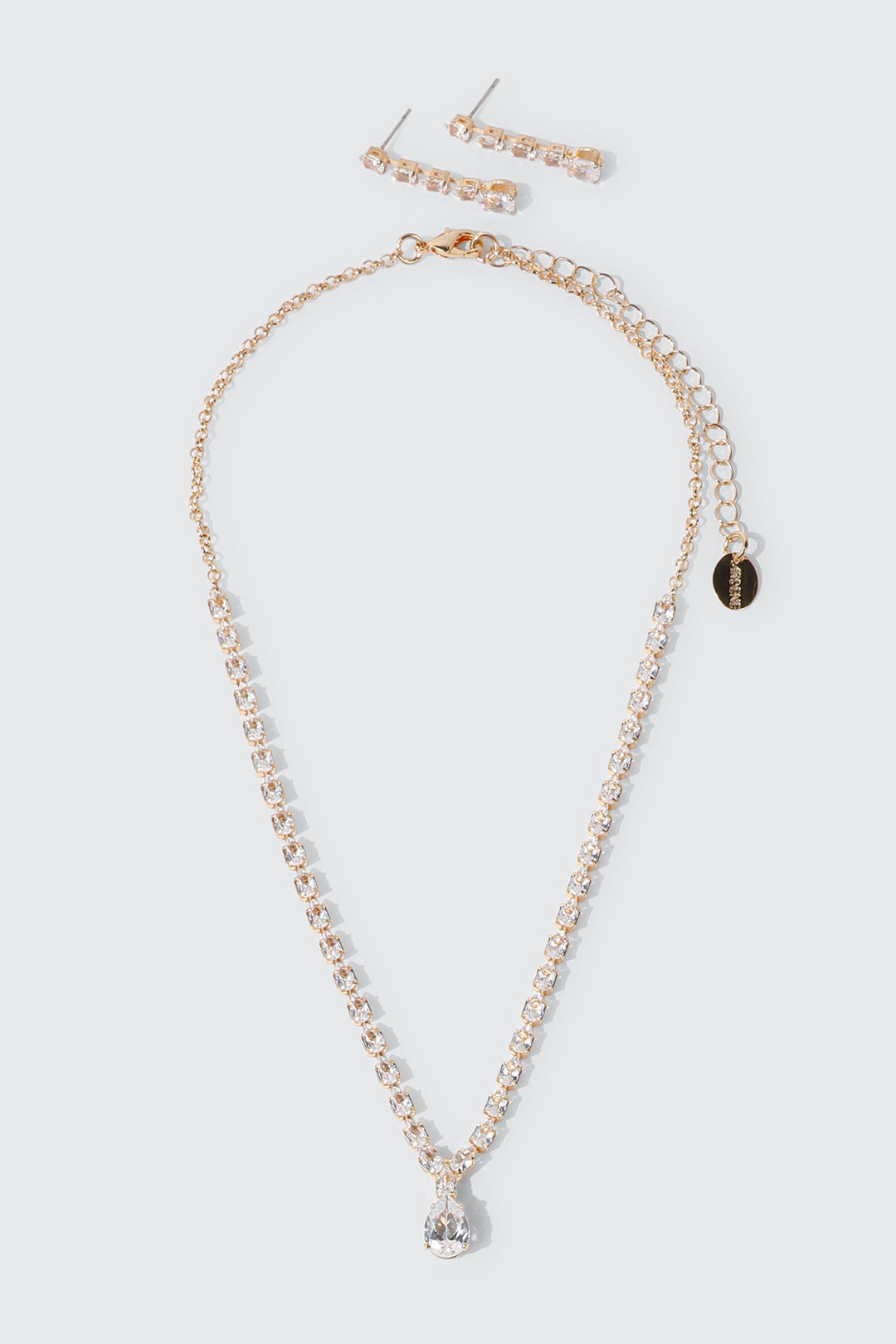 Rhinestone Necklace and Earrings Set