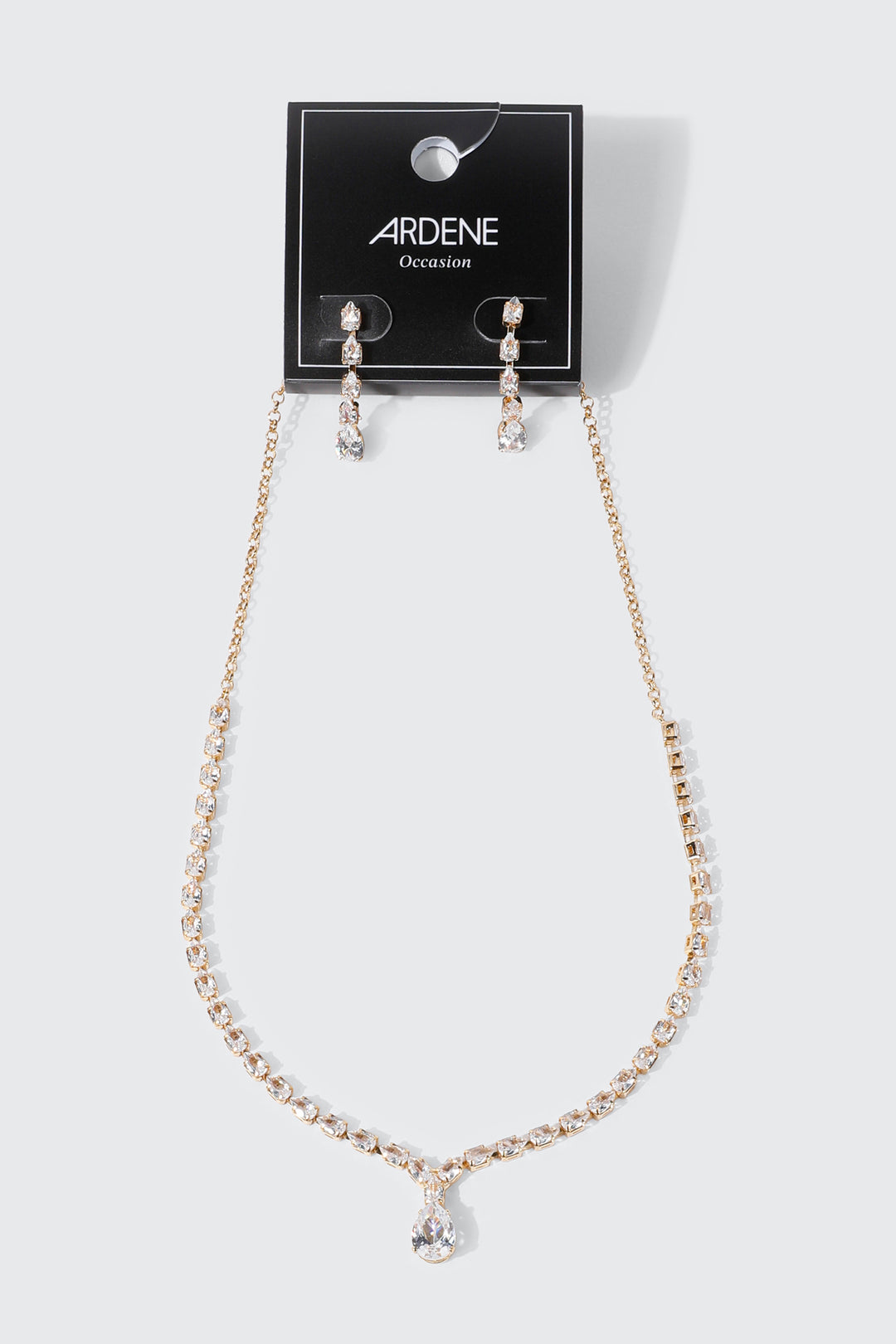 Rhinestone Necklace and Earrings Set