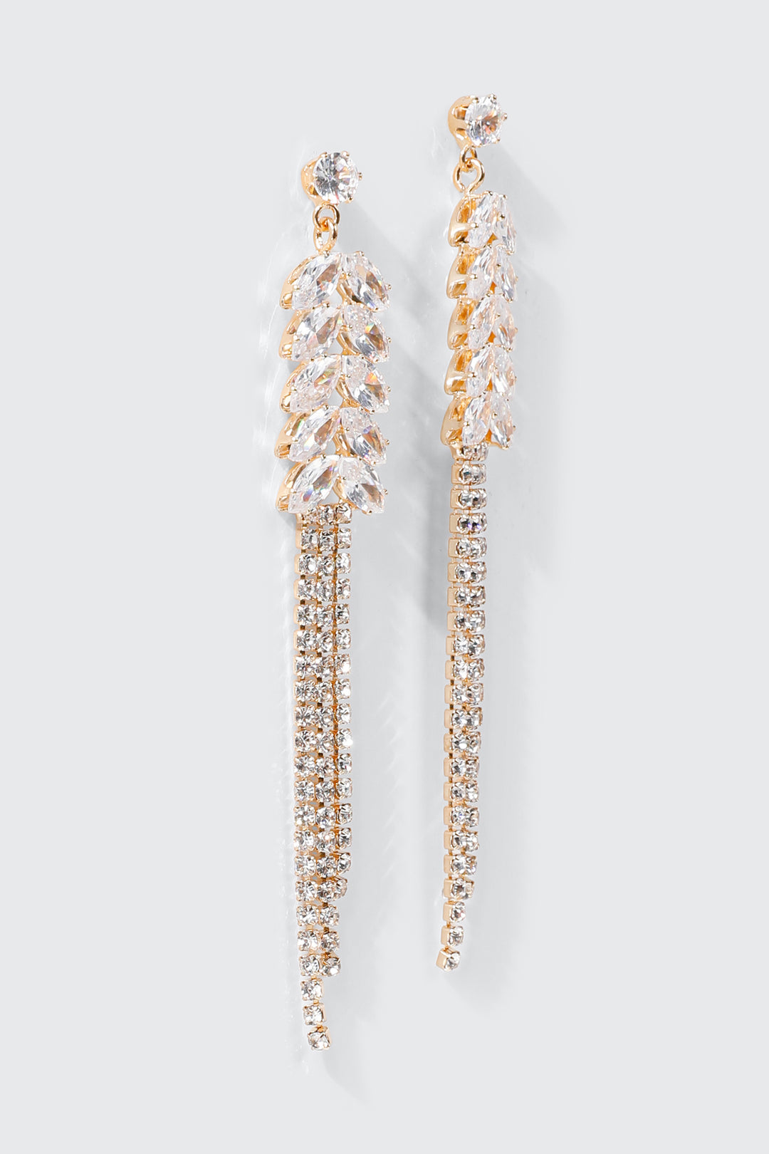 Rhinestone Fishtail Drop Earrings