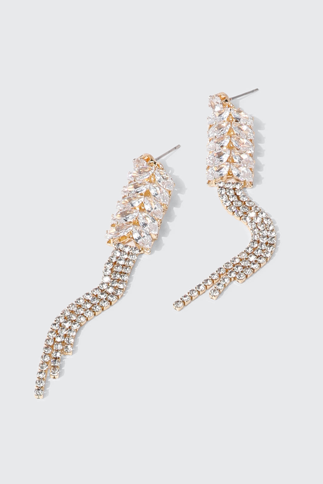 Rhinestone Fishtail Drop Earrings