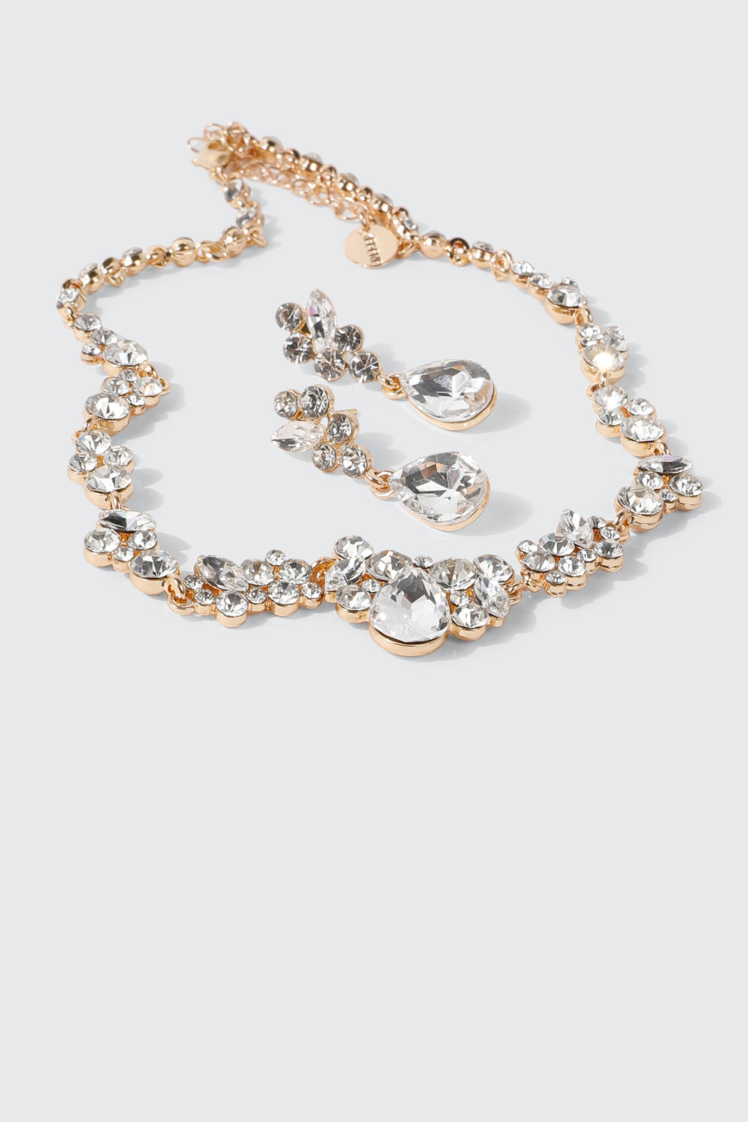Cluster Stone Necklace Set