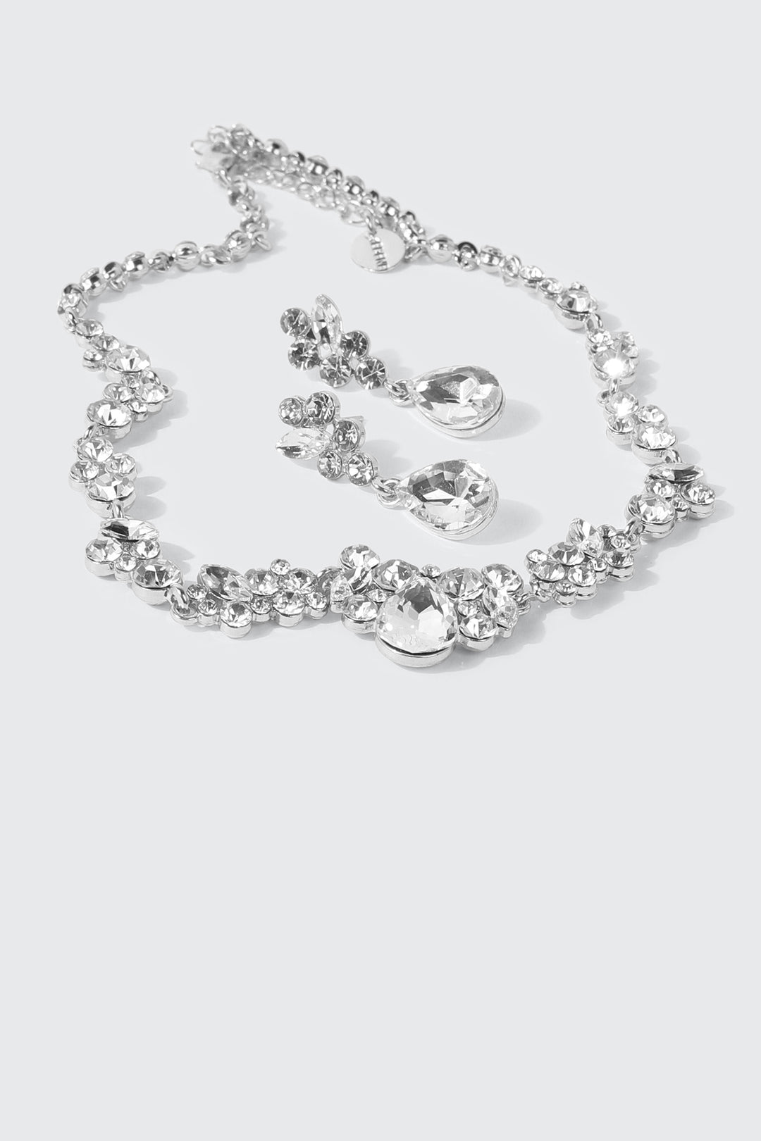 Cluster Stone Necklace Set