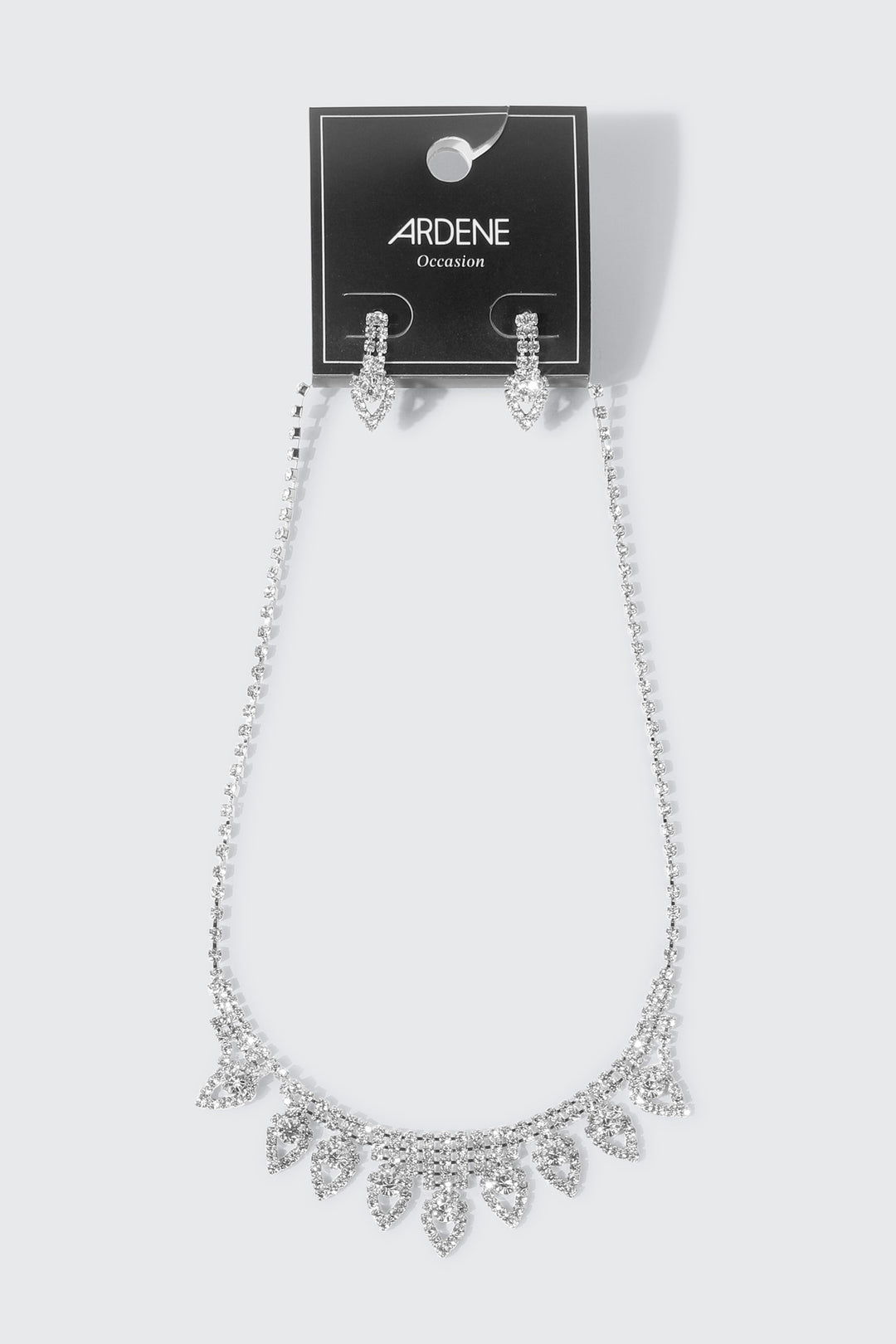 Rhinestone Necklace and Earring Set