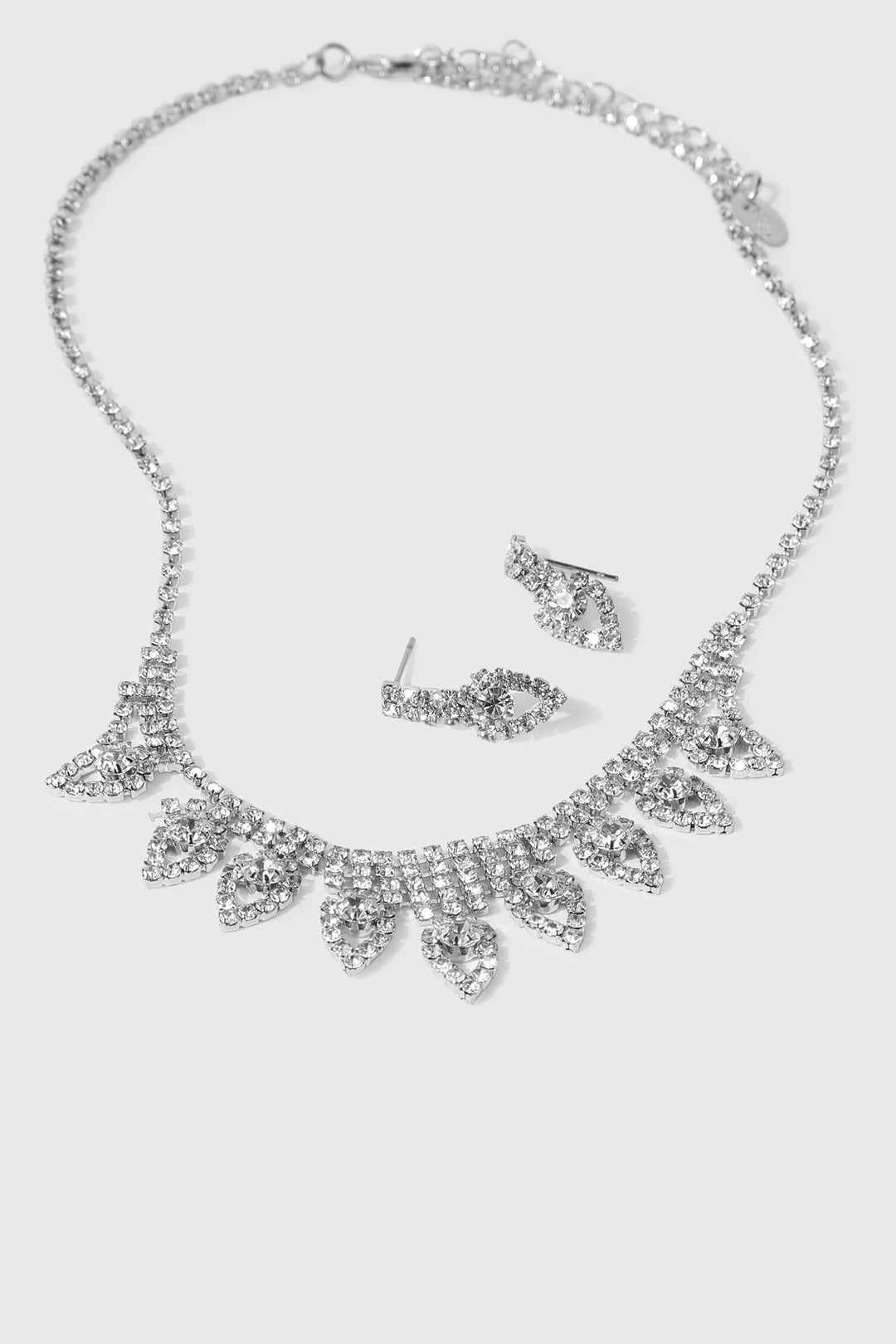Rhinestone Necklace and Earring Set