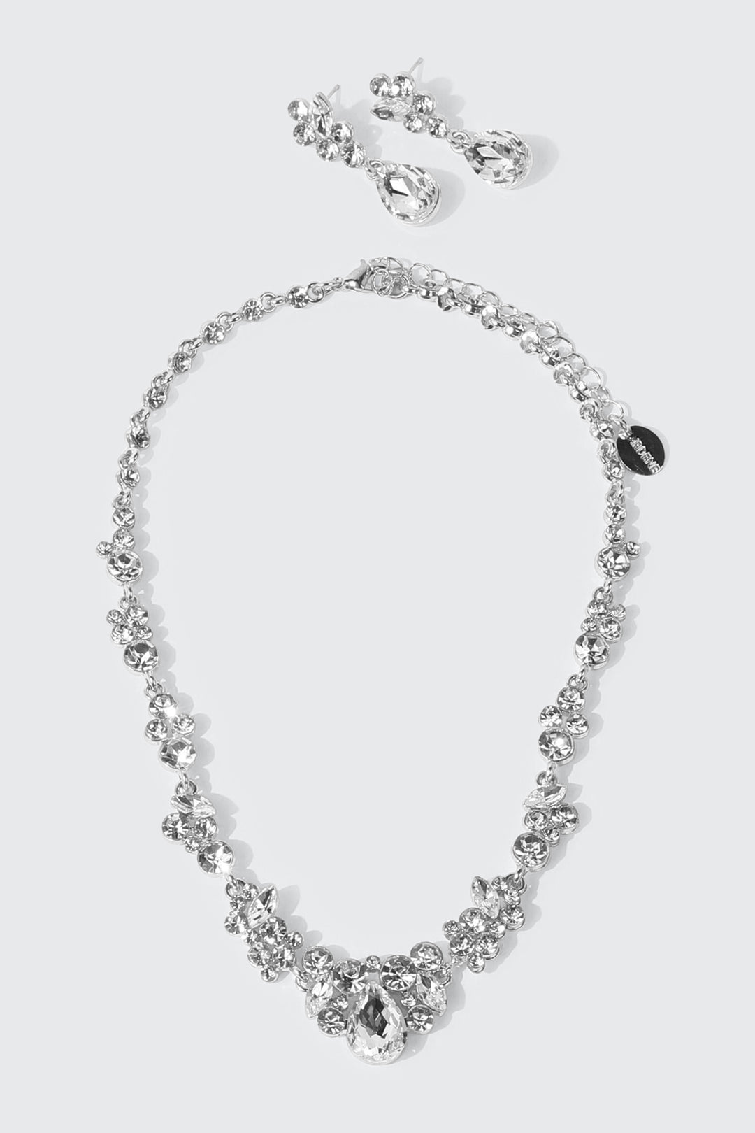 Rhinestone Necklace and Earring Set