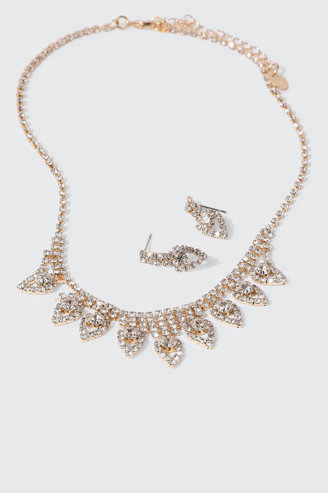 Rhinestone Necklace and Earring Set