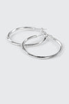 14K White Gold Plated Hoop Earrings
