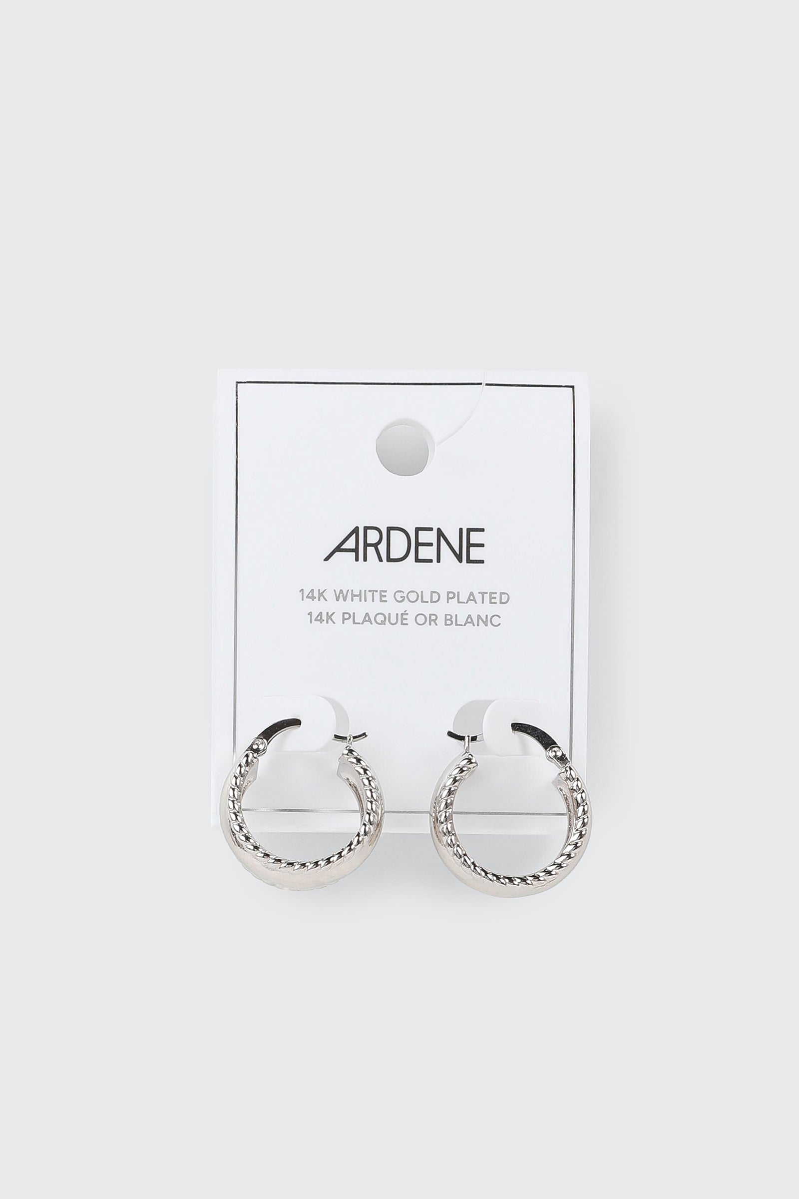 14K White Gold Plated Hoop Earrings | Ardene