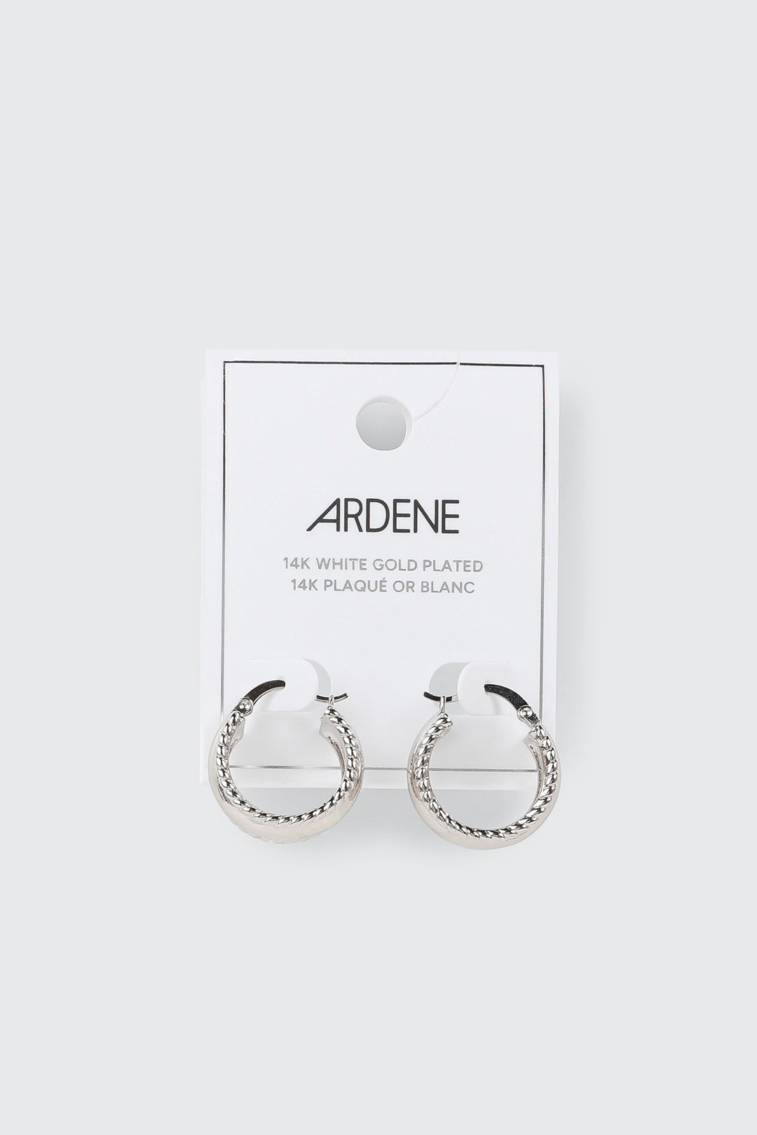 14K White Gold Plated Hoop Earrings