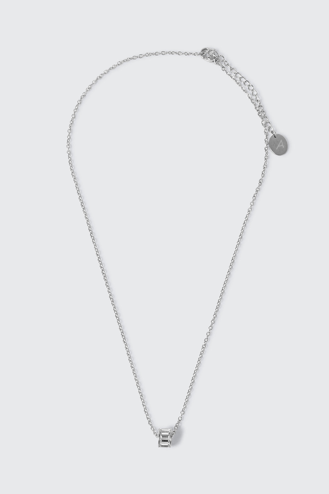 Collier en acier inoxydable à pendentif cylindrique