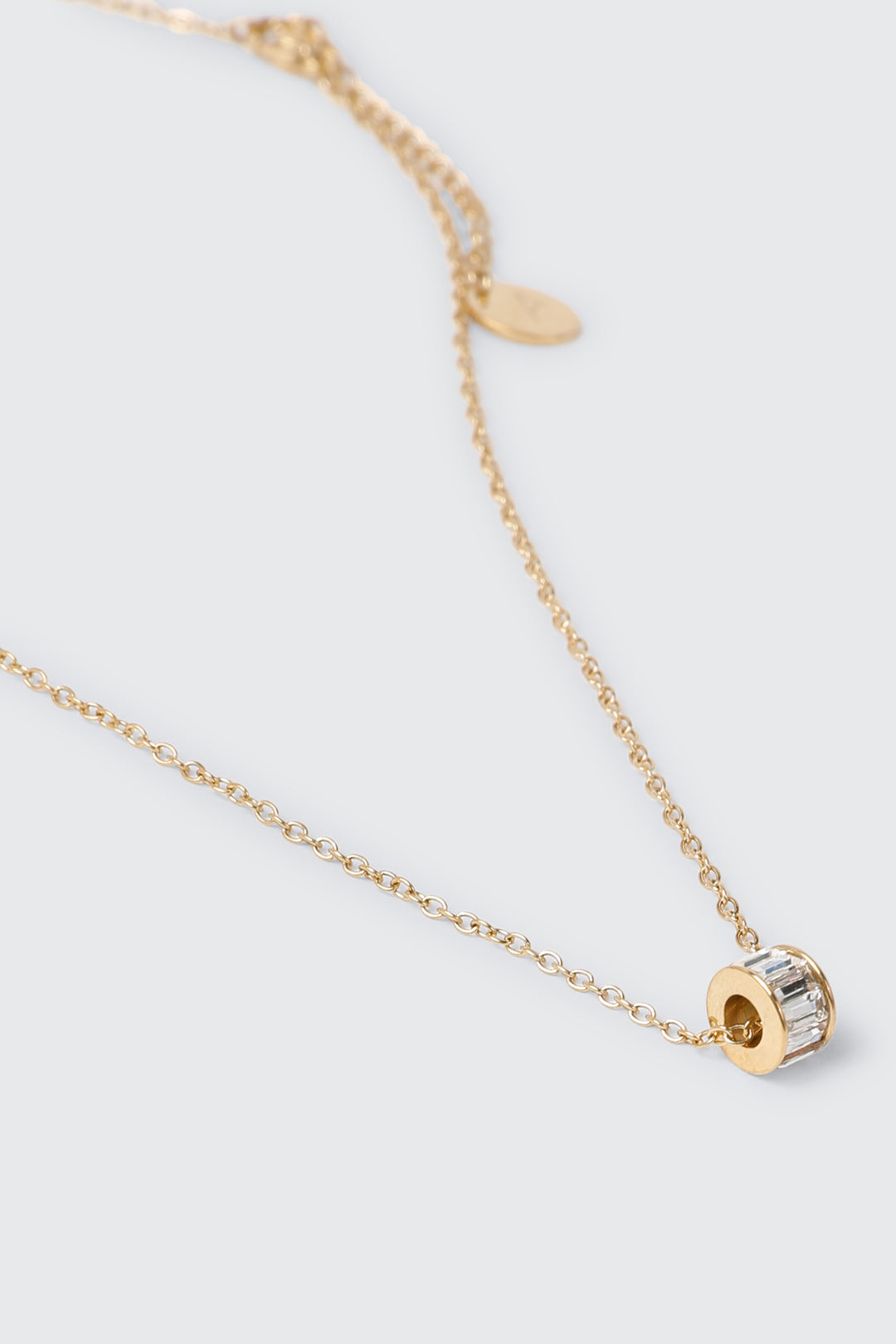 14K Gold-Plated Tubular Pendant Necklace