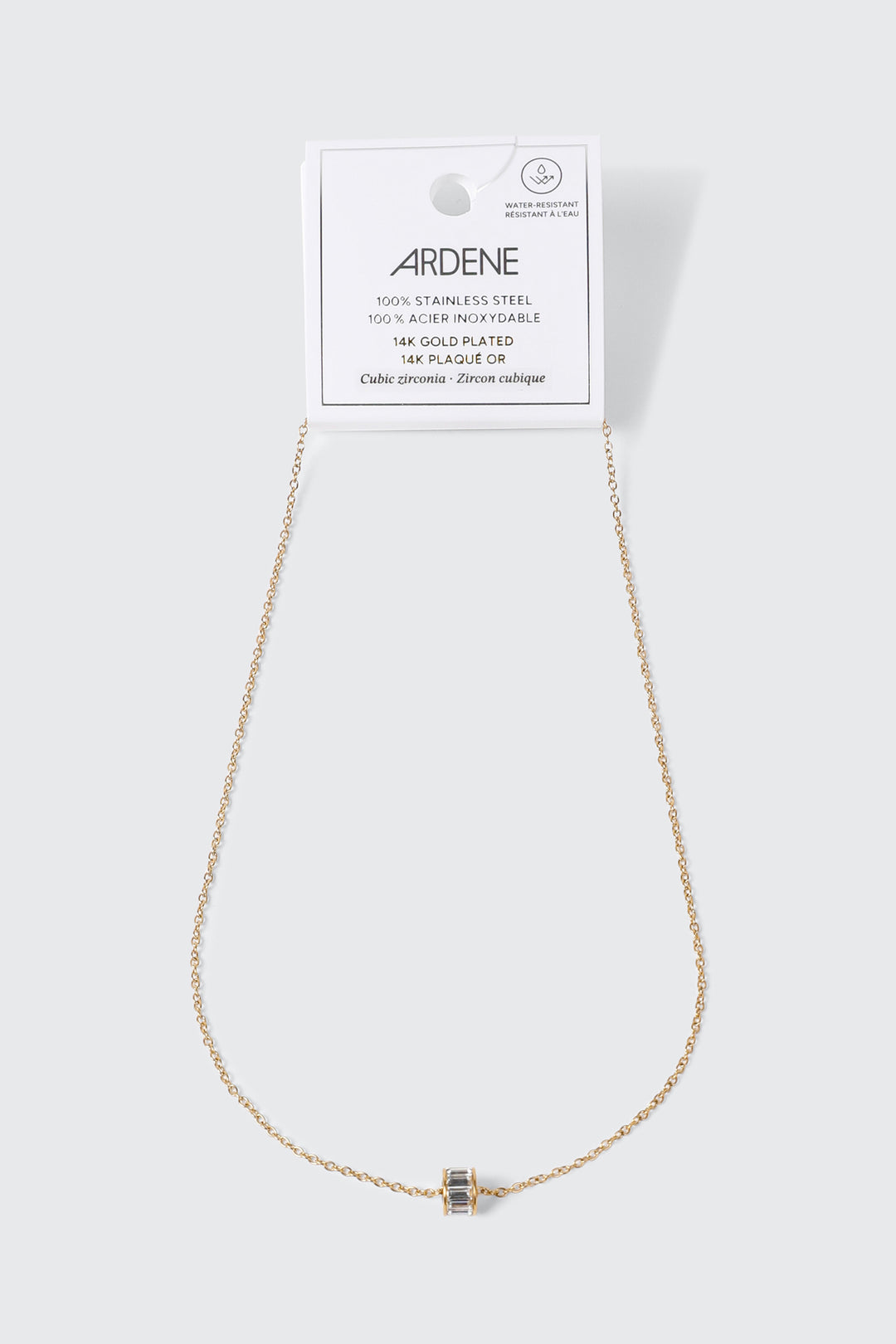 14K Gold-Plated Tubular Pendant Necklace