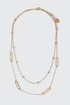 Collier deux rangs plaqué or 14K
