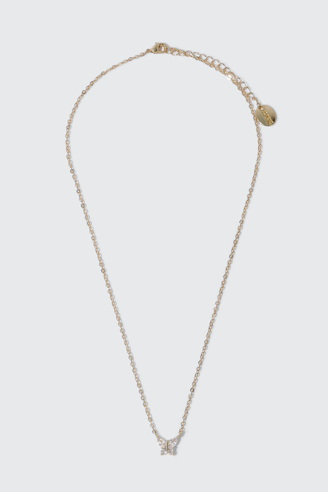 Collier pendentif papillon plaqué or 14K