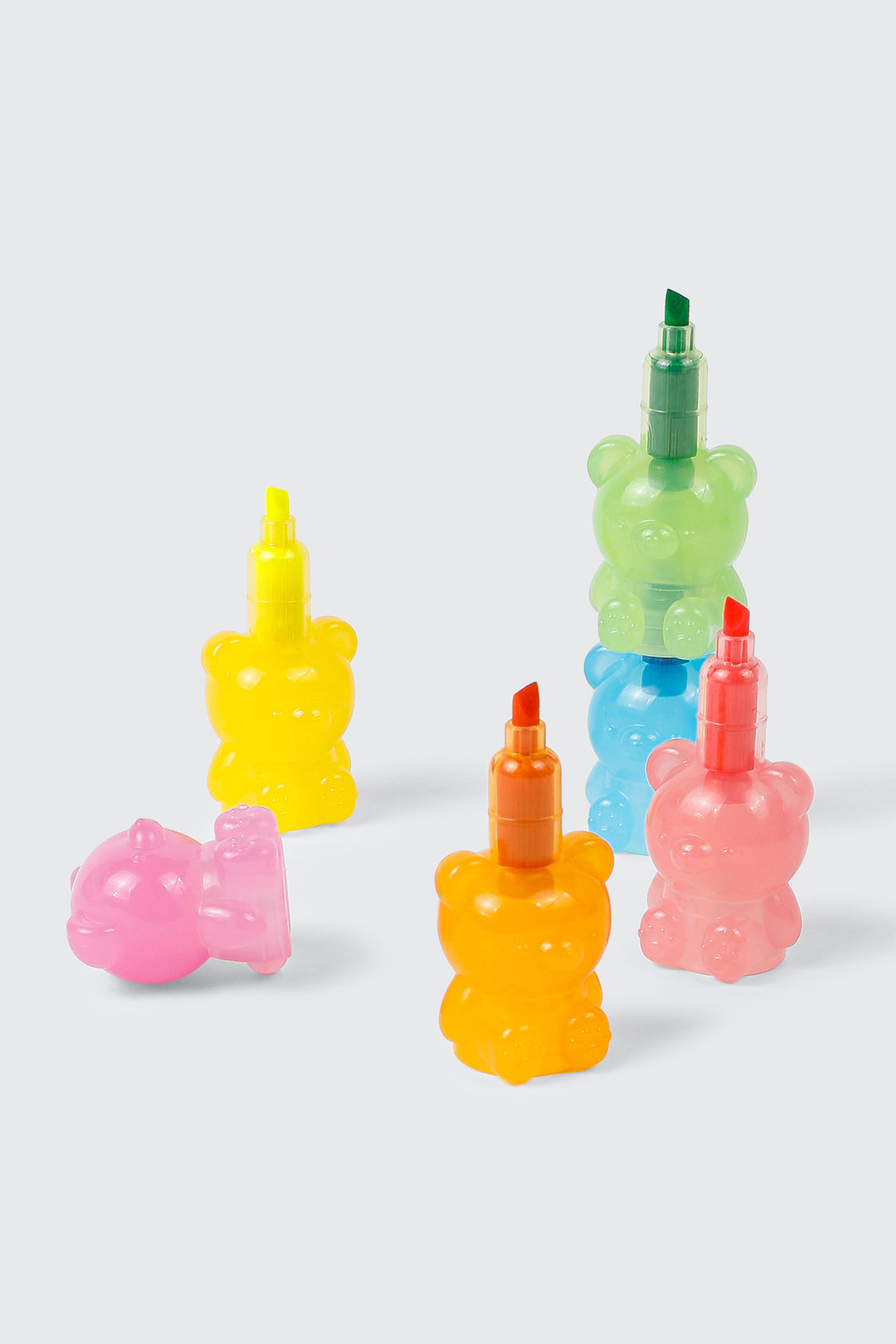 Lot de 6 surligneurs oursons empilables