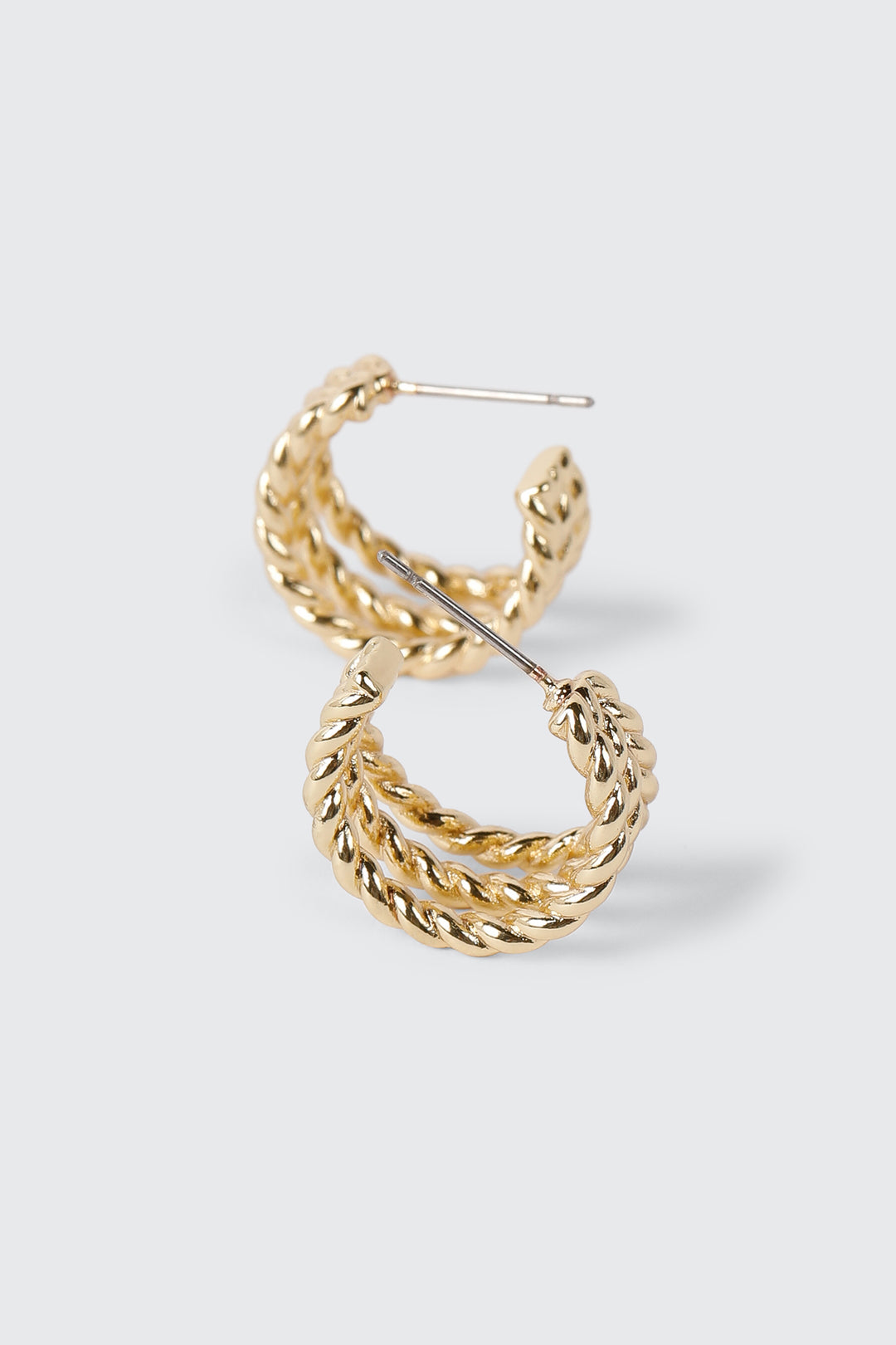 14K Gold Twisted Hoop Earrings