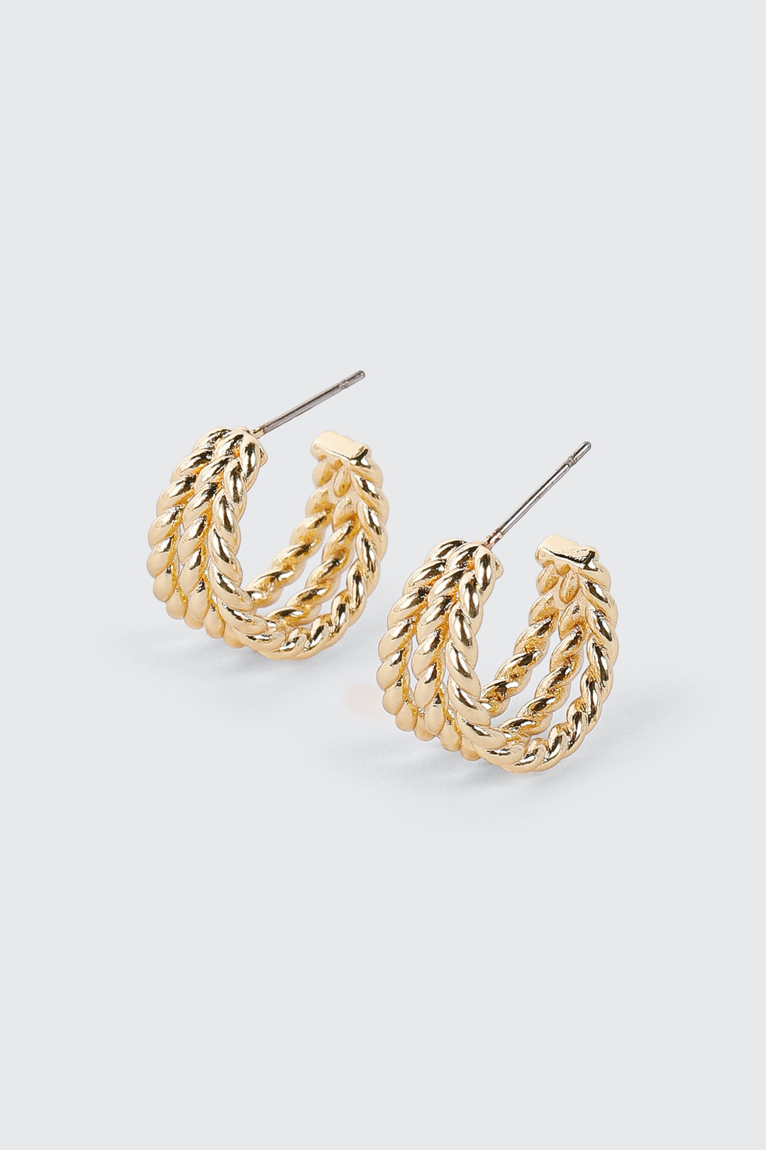 14K Gold Twisted Hoop Earrings