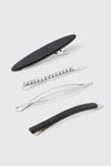 Lot de 4 barrettes à pression à motif écaille de tortue