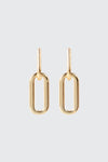 Boucles d’oreilles à double maillon plaquées or 14 carats