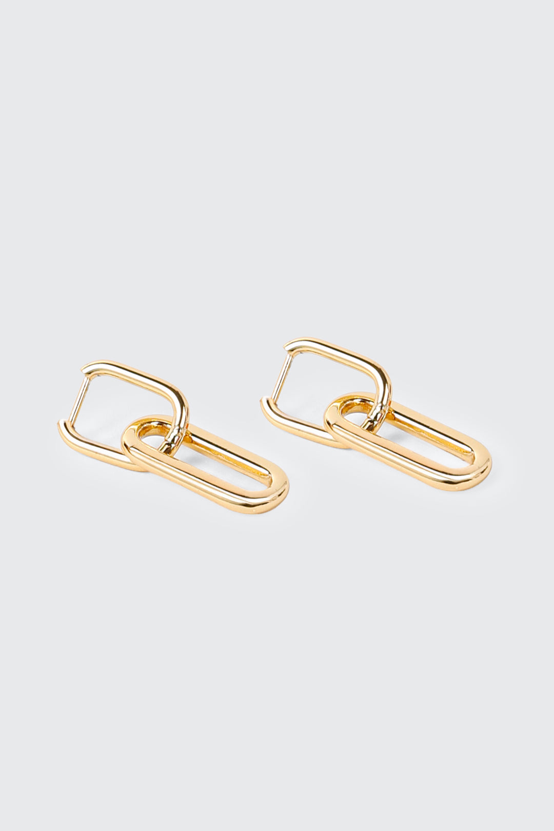 Boucles d’oreilles à double maillon plaquées or 14 carats