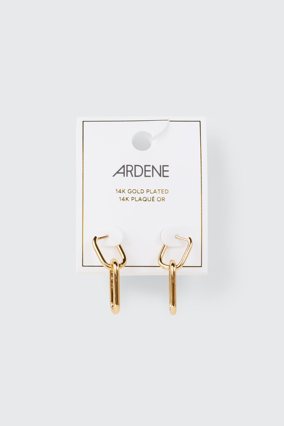 Boucles d’oreilles à double maillon plaquées or 14 carats