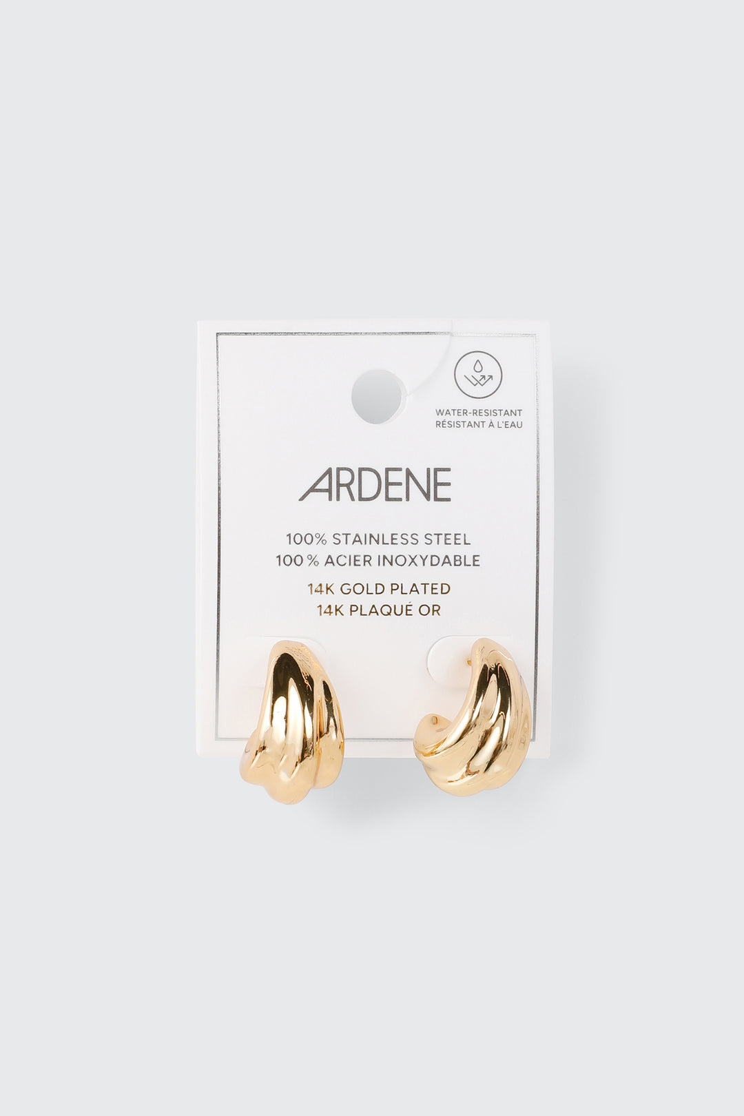 Boucles d’oreilles manchette irrégulières plaquées or 14 carats