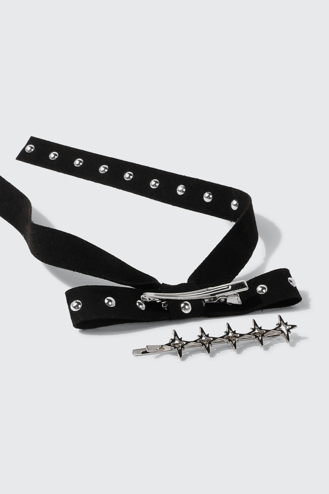 2-Pack Studded Bow Hair Clip Set