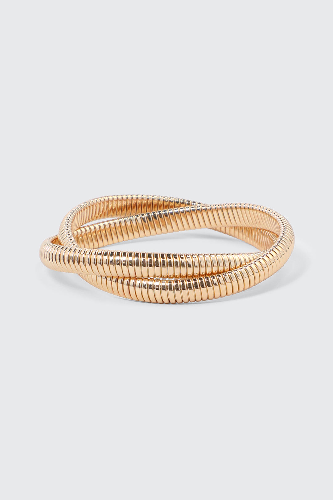 Two-Row Interlocked Bangle Bracelet