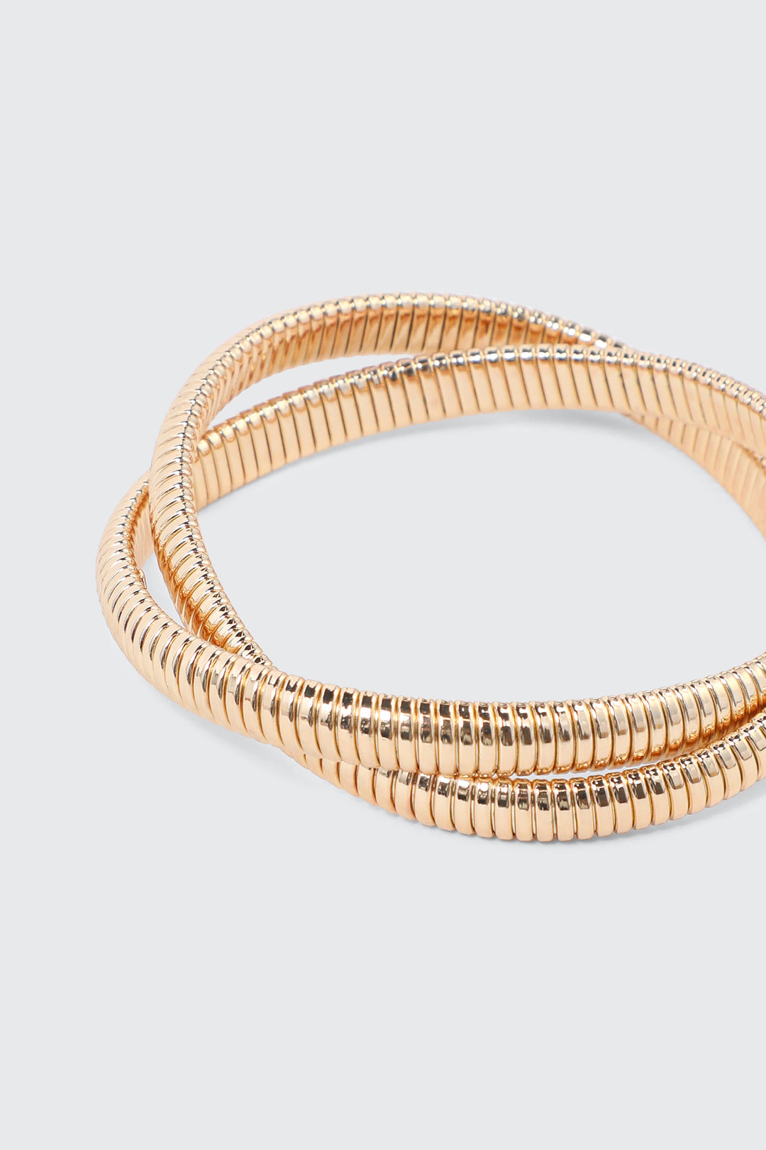 Two-Row Interlocked Bangle Bracelet