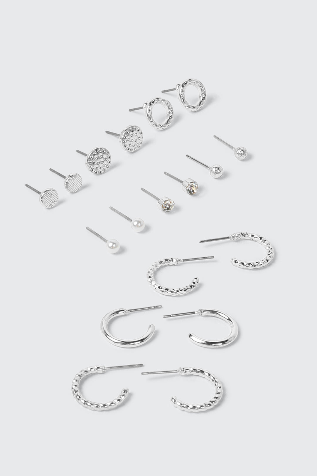 9-Pack Mixed Stud & Hoop Earrings