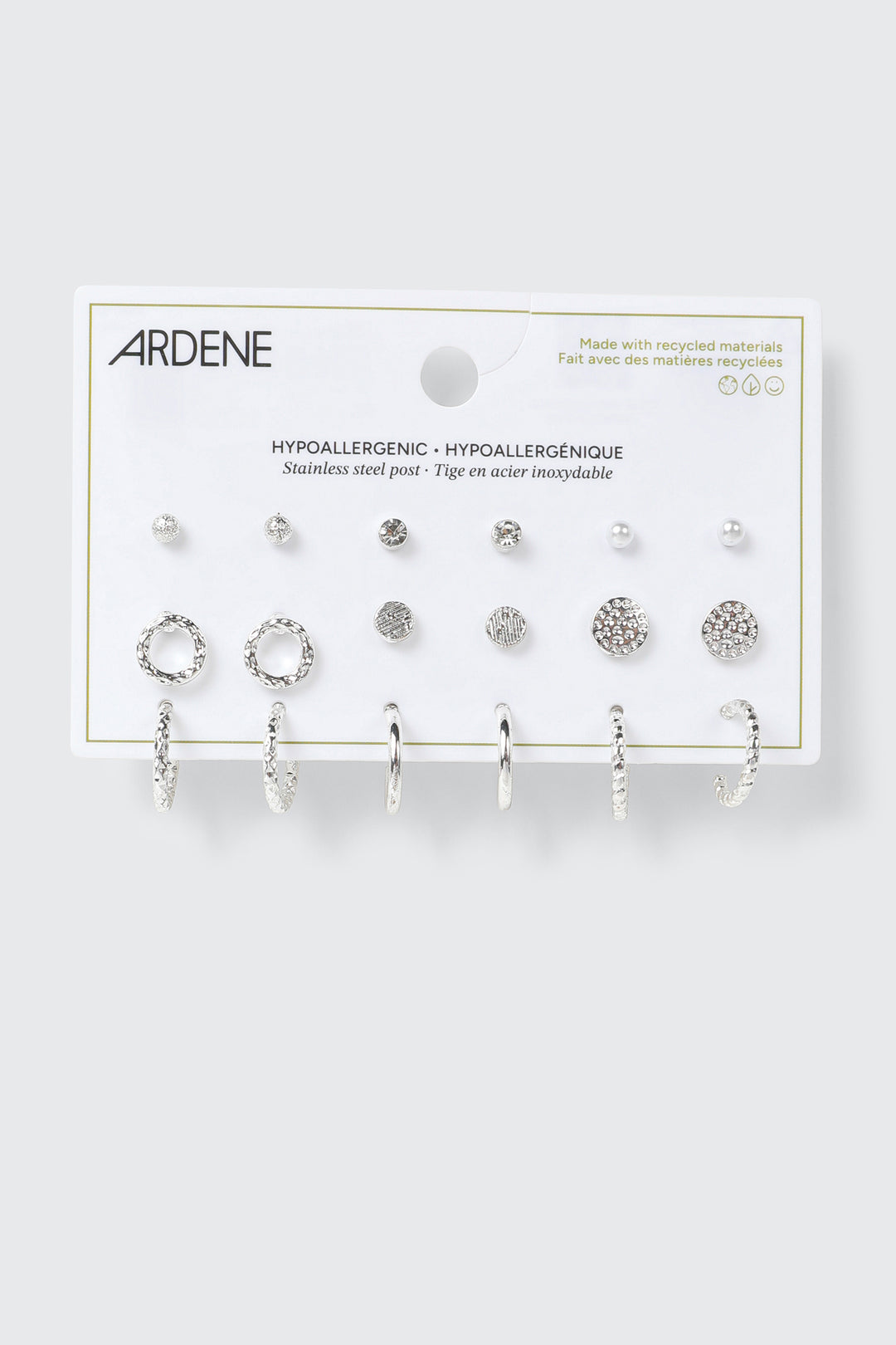 9-Pack Mixed Stud & Hoop Earrings
