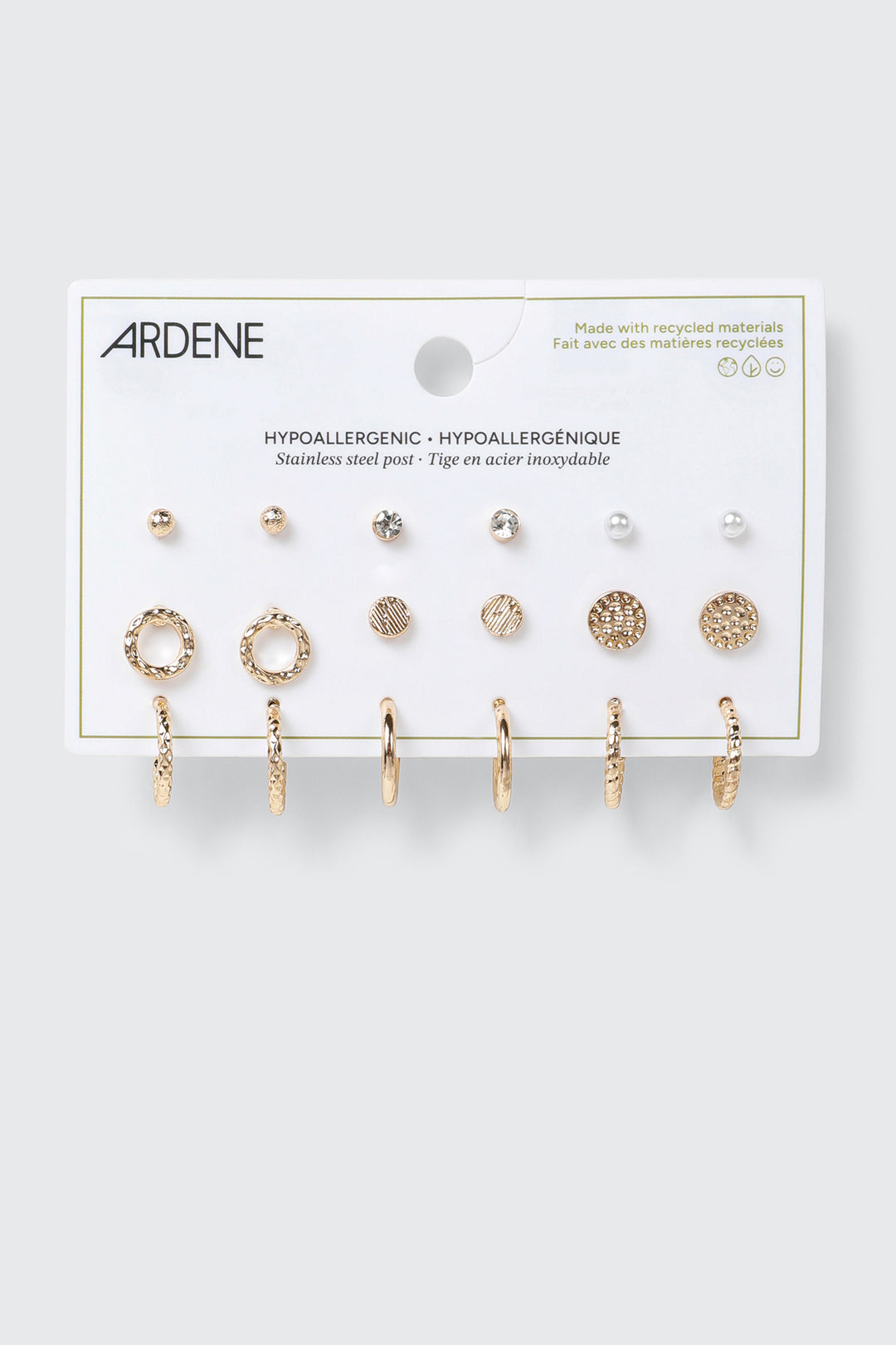 9-Pack Mixed Stud & Hoop Earrings