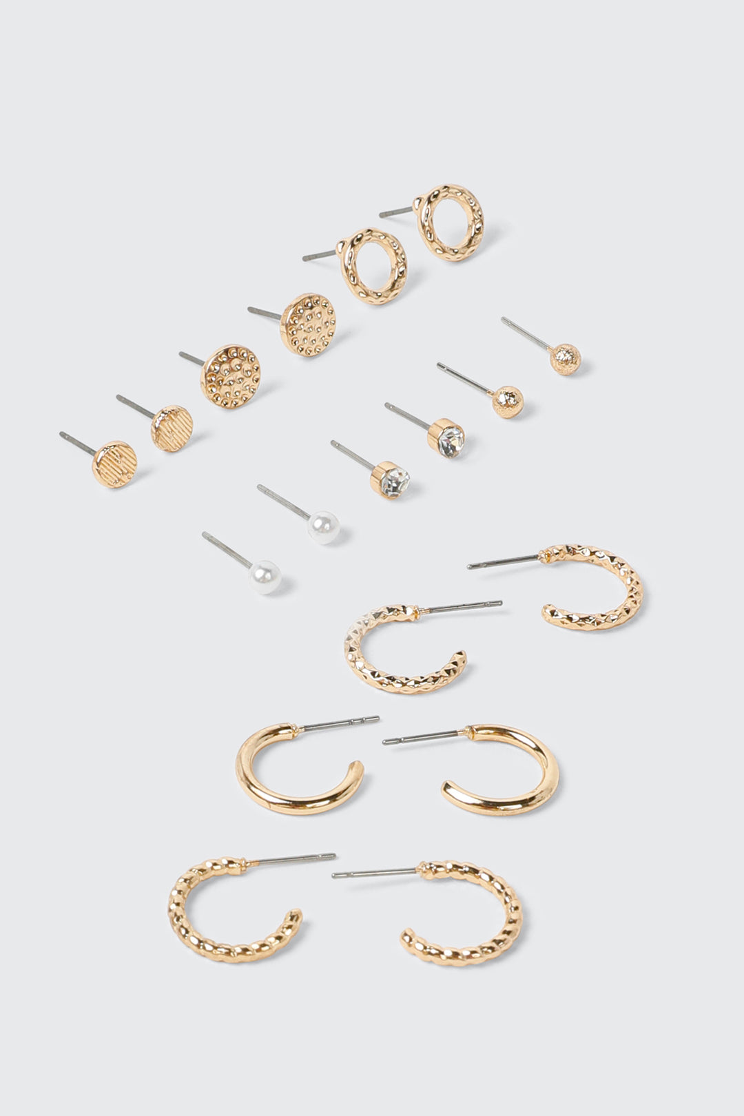 9-Pack Mixed Stud & Hoop Earrings