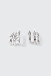 Triple Row Pavé Huggie Earrings