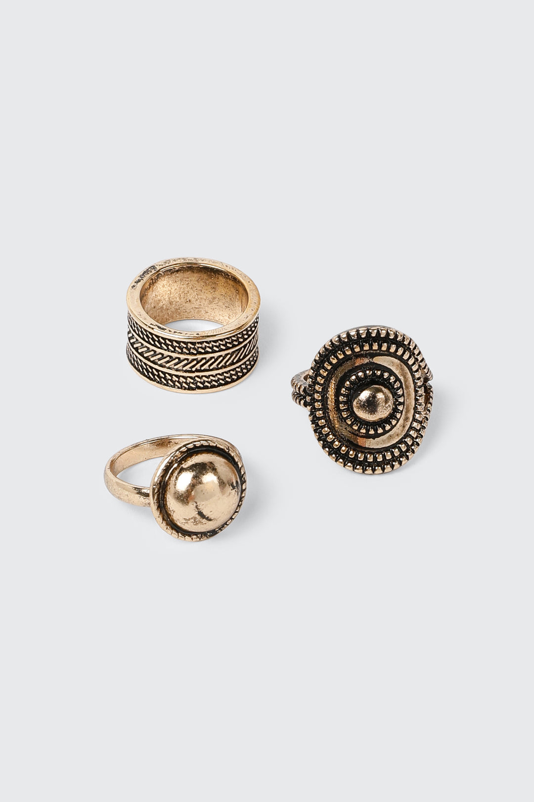3-Pack Textured Rings