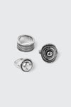 3-Pack Textured Rings
