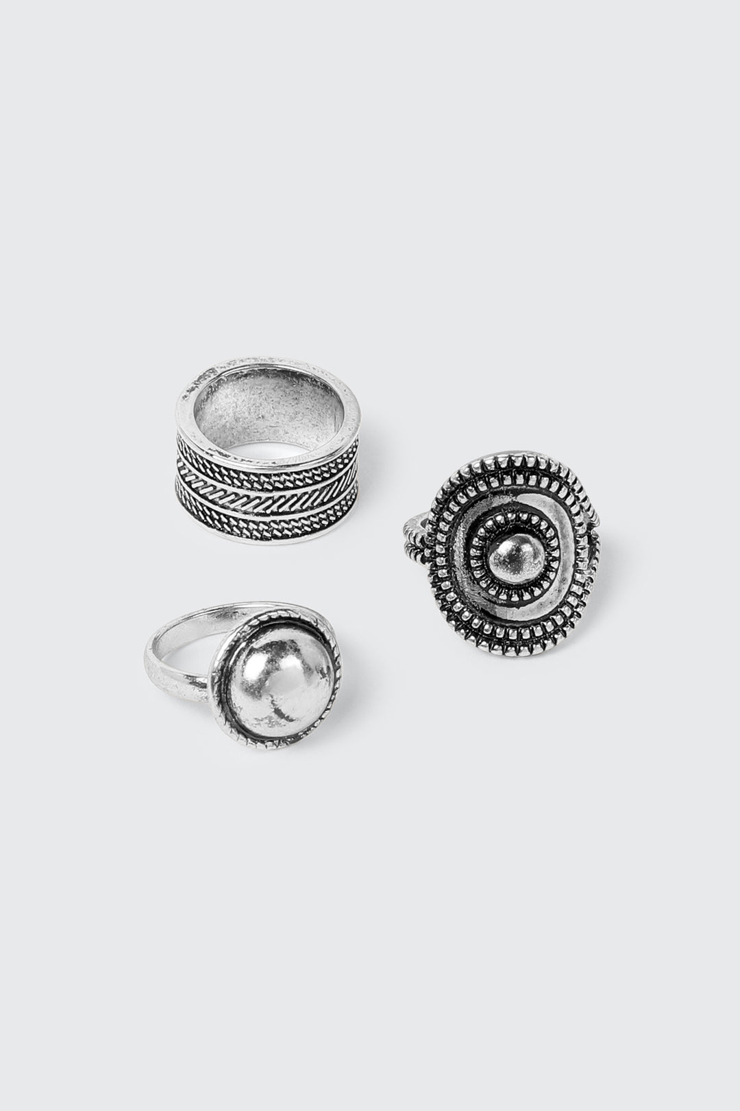 3-Pack Textured Rings