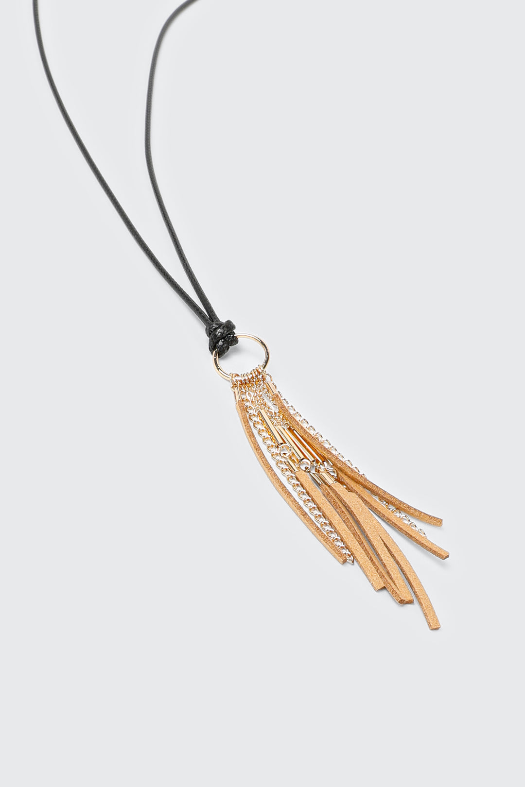 Suede Tassel Cord Necklace