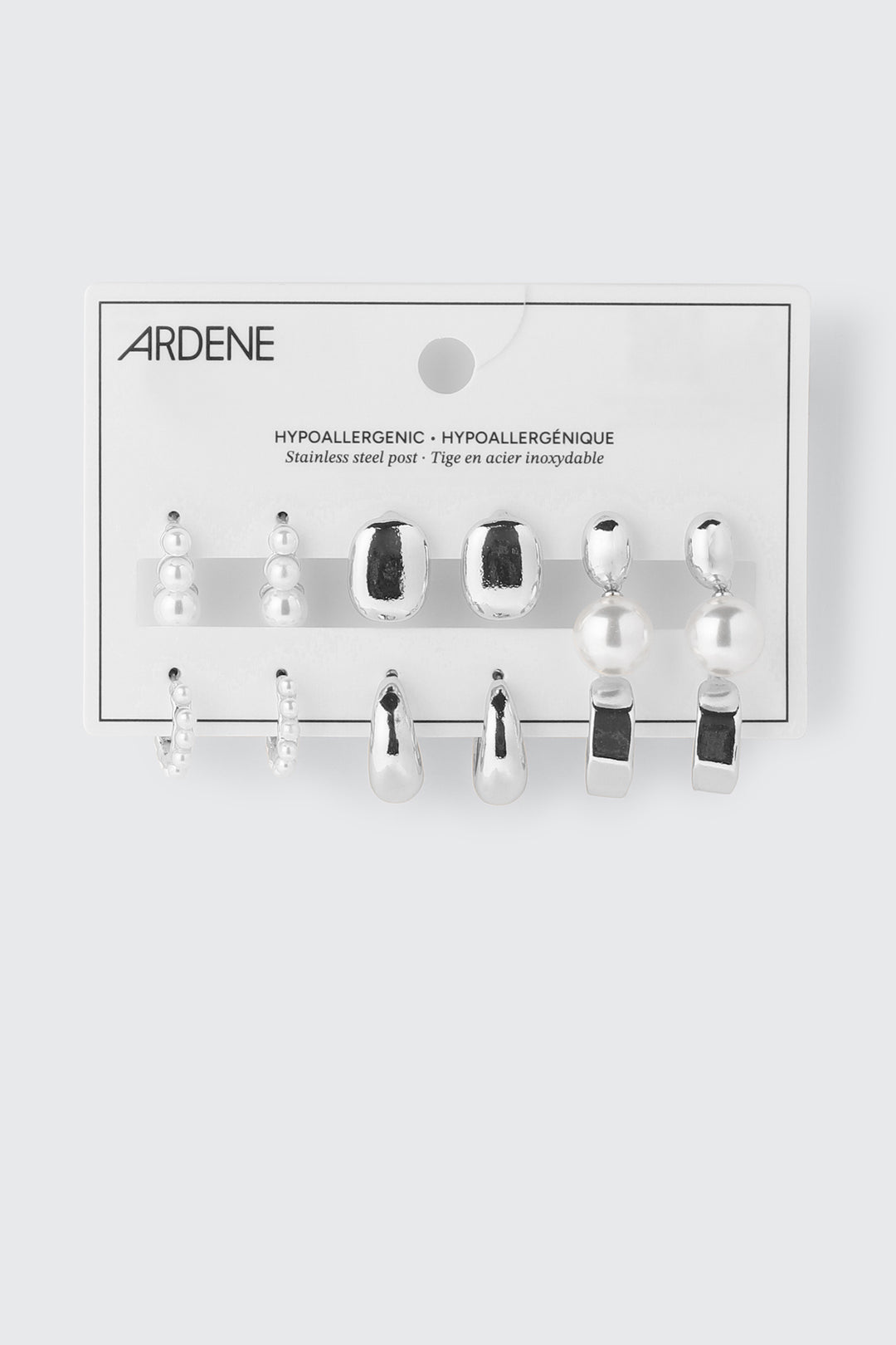 Ensemble de 6 boucles d’oreilles variées à anneaux et perles