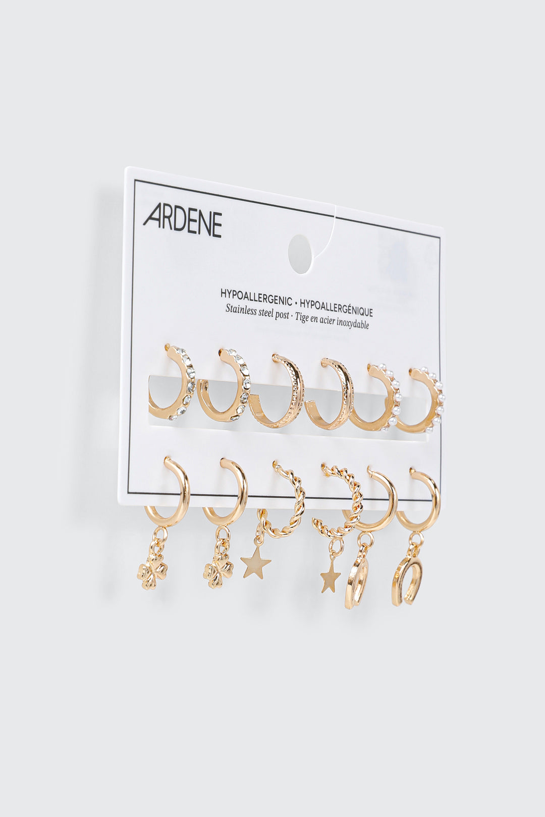 6-Pack Mixed Charm Hoop Earrings