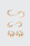 3-Pack Mixed Hoop Earrings