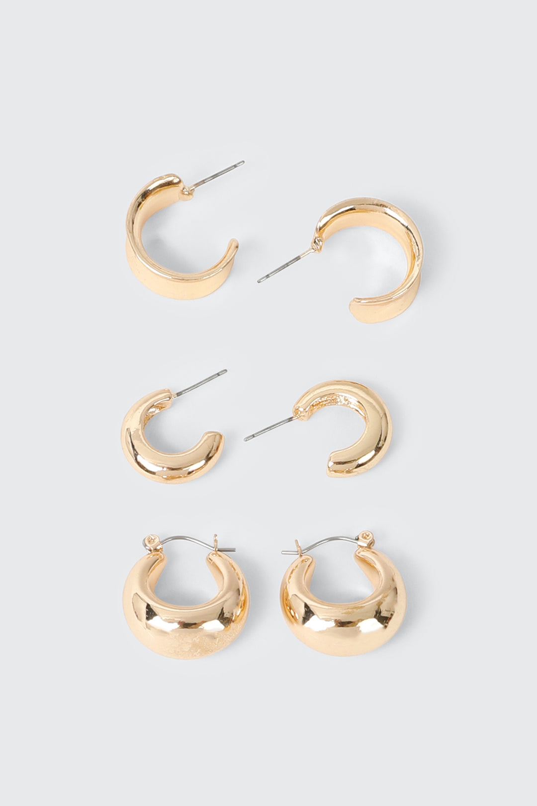 3-Pack Mixed Hoop Earrings