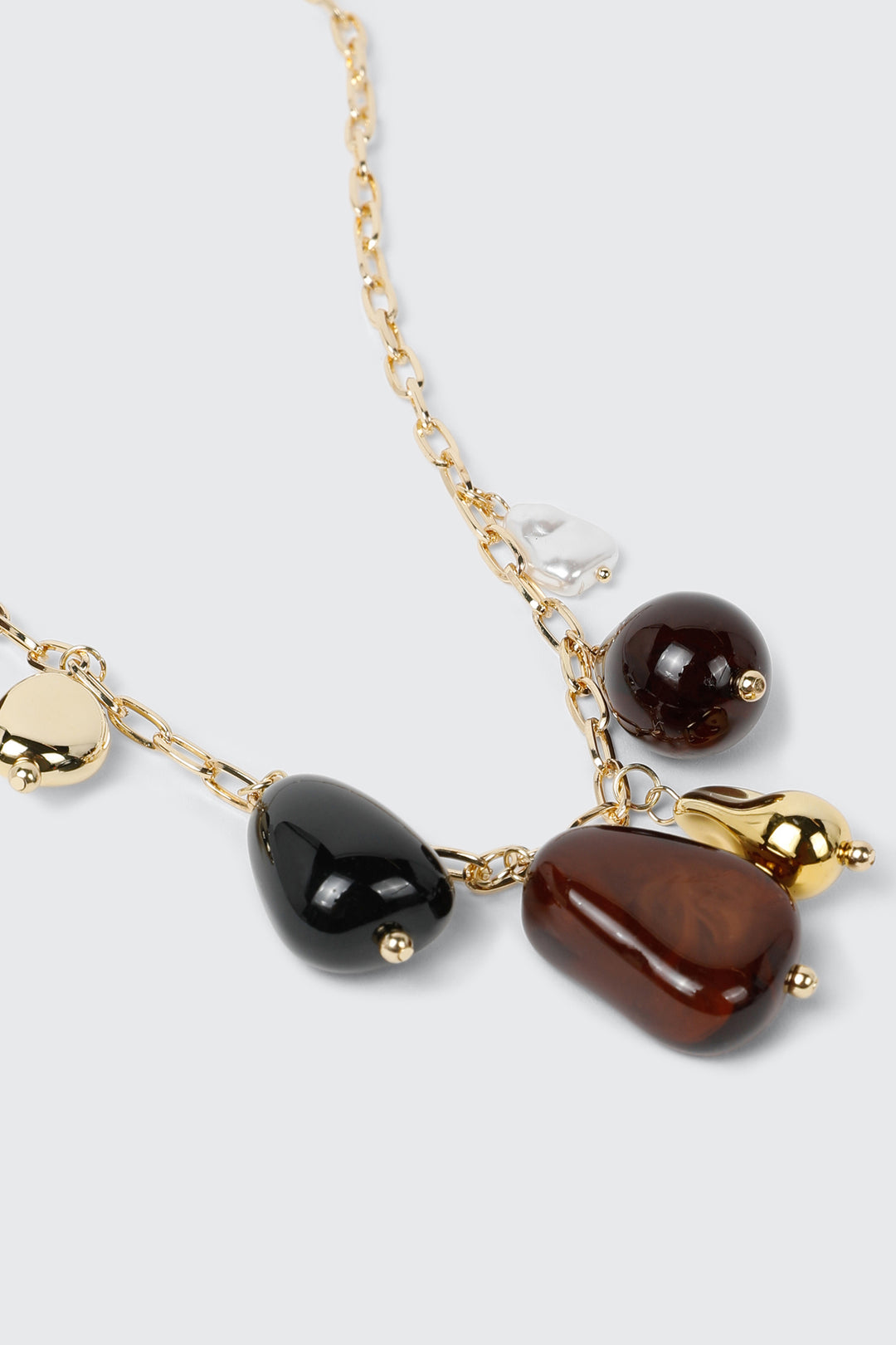 Mixed Bead Paperclip Chain Necklace