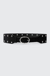 Wide Faux Suede Grommet Waist Belt
